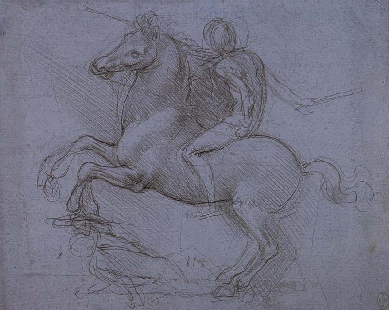 LEONARDO da Vinci Study fur the Sforza monument